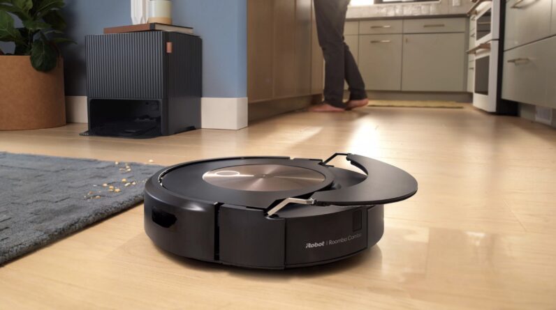 Roomba, in action on wood floor